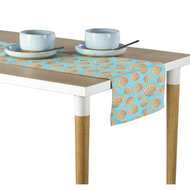 Fabric Textile Products Scallop Shells Table Runner 12 X72 Walmart Com Walmart Com