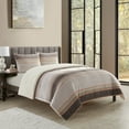 thumbnail image 2 of Lanco Edward 3 Piece Comforter Set, Bed Size: Queen, Flannel Print, Striped Zig Zag, Grey, 2 of 5