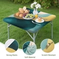 thumbnail image 4 of Teal and Gold Marble Fluid Art Pattern Square Fitted Tablecloth with Elastic Edge,Square Table Cover,Washable Elastic Table Cover for Home Kitchen Party Decor 34"x34", 4 of 6
