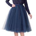 thumbnail image 2 of RUTAYY Women Pleated Gauze Knee Length Skirt Adult Tutu Dancing Skirt Solid Color Flowy Swing Skirts, 2 of 2