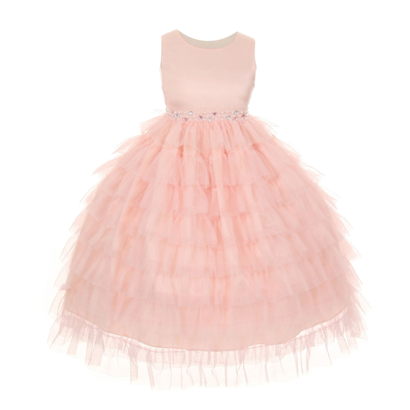 peach sleeveless dress