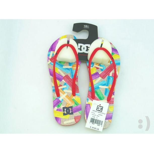 DC Comics - Women's Spray Graffik Thong Sandal, Multi-Color, 10 M US 303363 - Walmart.com