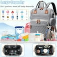thumbnail image 3 of Morfone Baby Diaper Bag Backpack, Multifunction Waterproof Baby Bag with USB Charging Port, Stroller Straps & Pacifier Case Unisex, Gray, 3 of 9