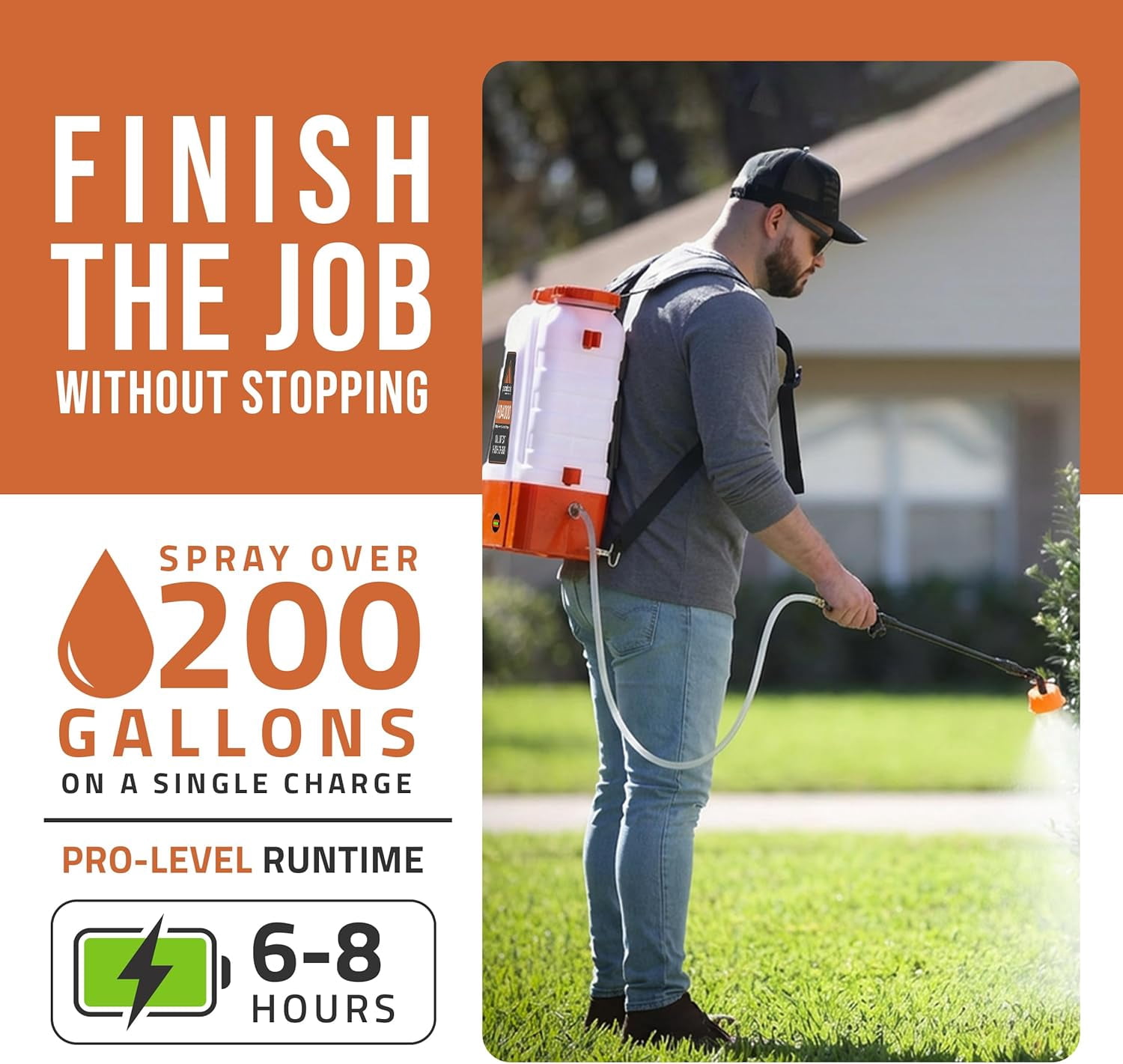 Petratools HD4000 4 Gallon Backpack Sprayer Electric Sprayer Back Pack Battery Sprayer
