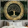 thumbnail image 2 of Creowell Nordic Vikings Tapestry Viking Yggdrasil Tree of Life Celtic Rune Scandinavian Aesthetic Mythology Tapestry Wall Hanging for Bedroom Living Room Decor  60x50inch, 2 of 6