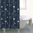 thumbnail image 4 of Dark Blue Sun Moon Cloud Pattern Shower Curtain 72"x84" ,Bathroom Decorative Shower Curtains Set with 12 Hooks,Modern Waterproof Washable Shower Curtain, 4 of 6