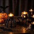 thumbnail image 5 of 2 Pcs Halloween Decorations Set Creepy Halloween Ghost Skeleton & Hand with Candles Lamp, Halloween Decorative Night Lights for Desk Decor, Life-Sized Spooky Hands, Black, 5 of 10