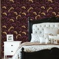 thumbnail image 6 of Peel and Stick Wallpaper Intricate Gold Ginkgo Leaves Vines Rich Plum Design Wall Mural 23.6in x 9.8ft Self Adhesive Removable Wall Paper Renter Friendly Wallpaper for Nursery Bedroom Cabinets, 6 of 8