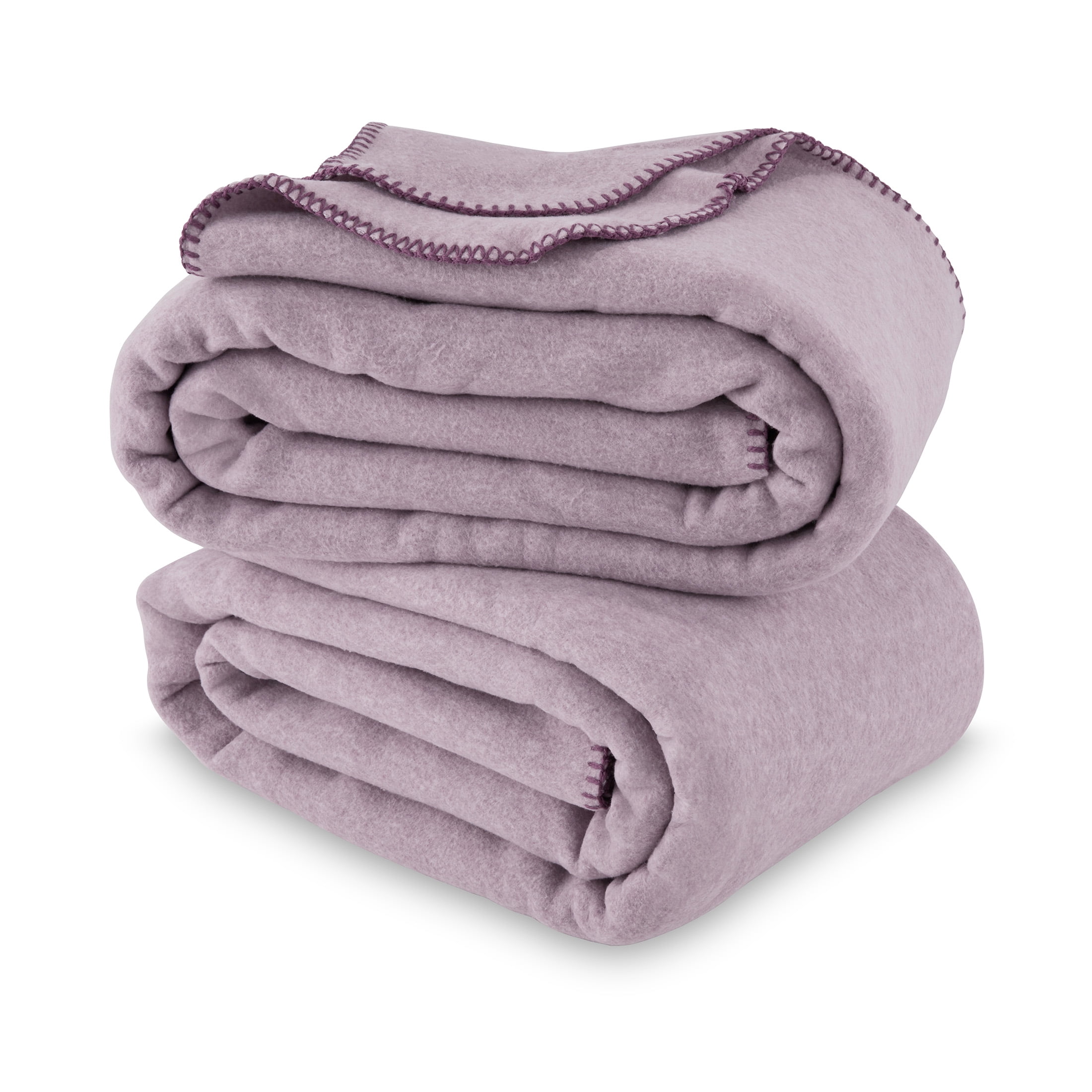 Mainstays Super Soft Hazy Purple Fleece Bed Blanket, Full/Queen 2 Pieces