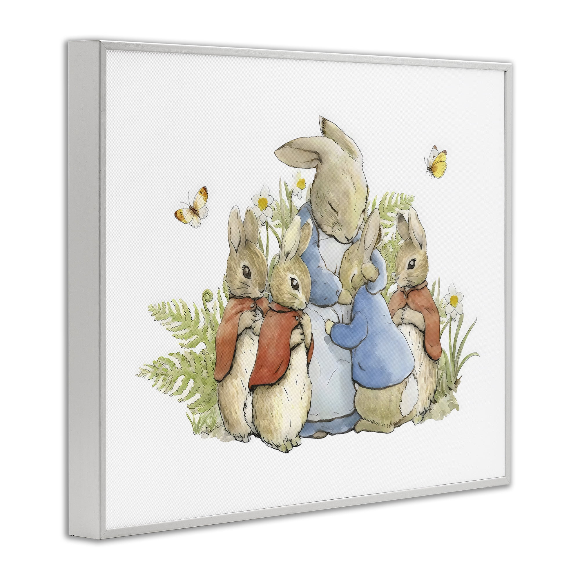 Stupell Industries Hugging Mother Rabbit White Framed Giclee Art, design by Arlington Prints