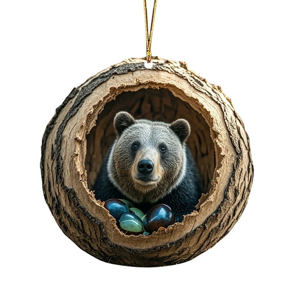 geerera Christmas Animal Acrylic Ornaments, Printed Holiday Hanging Gifts for Family, Colleagues, Tree Decor