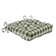 thumbnail image 3 of Kate Aurora Country Living Plush Gingham Plaid Checkered Country Farmhouse Chair Cushions/Pads With Tear Proof Ties - Assorted Colors, 3 of 3