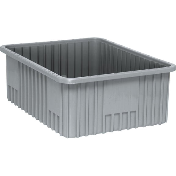 Quantum Storage® Dividable Grid Container, Gray, 22.5"L x 17.5"W x 8"H, Made in USA, 3-Pack