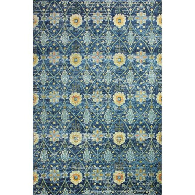 Bashian C186-NV-2.6X8-RO29A Bashian Charleston Collection Floral Transitional Polypropylene Machine Made Area Rug, Navy - 2 ft. 6 in. x 8 ft.