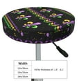 thumbnail image 2 of Goofa Mardi Gras Fleur de Lis Printed Stool Covers Round, Waterproof Round Bar Stool Covers Anti-Slip Round Bar Stool Seat Cover with Elastic Bands Durable -14 inch, 2 of 7