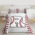 thumbnail image 2 of Manfei Initial Letter R Full Size Comforter Sets,Baseball Sport Bedding Comforter Set,Ball Gamer Gaming Bedding Sets For Boys Kids,Breathable Bedroom Decoration Reversible,3pcs, 2 of 8