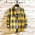 thumbnail image 3 of LEEYNEER Men‘s Flannel Plaid Shirt Jacket Winter Warm Long Sleeve Quilted Fleece Sherpa Lined Plaid Coats Soft Button Down Thick Shirts Jackets on Clearance, 3 of 4