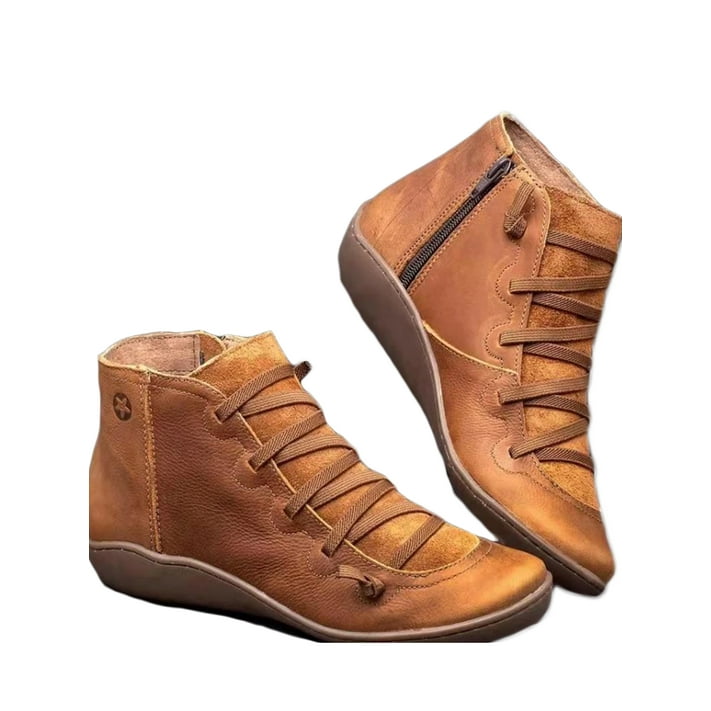 casual flat ankle boots