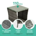 thumbnail image 4 of Seizeen Outdoor Side Table for Patio Rattan Furniture, Small Rattan End Table with Storage 2 Layer, Glass Top Coffee Table for Chairs Garden Porch Deck, 18inch, 4 of 7