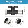 thumbnail image 2 of Uxcell Pneumatic Ball Valve PT Female Thread, Push to Connect Fittings Ball Valve Air Flow Control Valve Hose Fittings 3/8" x 1/8", 2 of 6