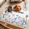 thumbnail image 3 of 4th of July Botanical Placemats Set of 6 Independence Day Butterfly Welcome Place Mats Indoor Wipeable Table Mats Washable Cloth Dining Table Placemats for Kitchen Holiday Party Home Decor 13x19 Inch, 3 of 9