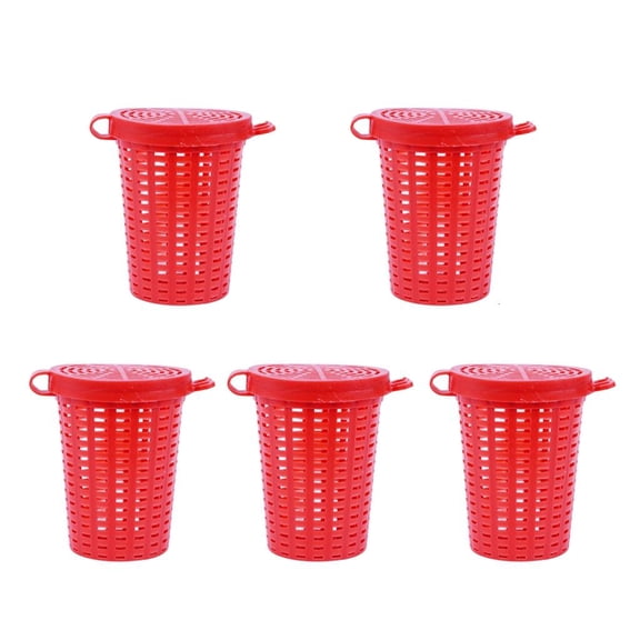 Lerpwige 5Pcs Fishing Baits Cage Trap Bucket Portable Fish Lure Fishing Baits Cage