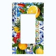 thumbnail image 5 of Metal Light Switch Plate Cover Elegant Floral Fruit Leaves Tile Pattern TIL022, 5 of 13