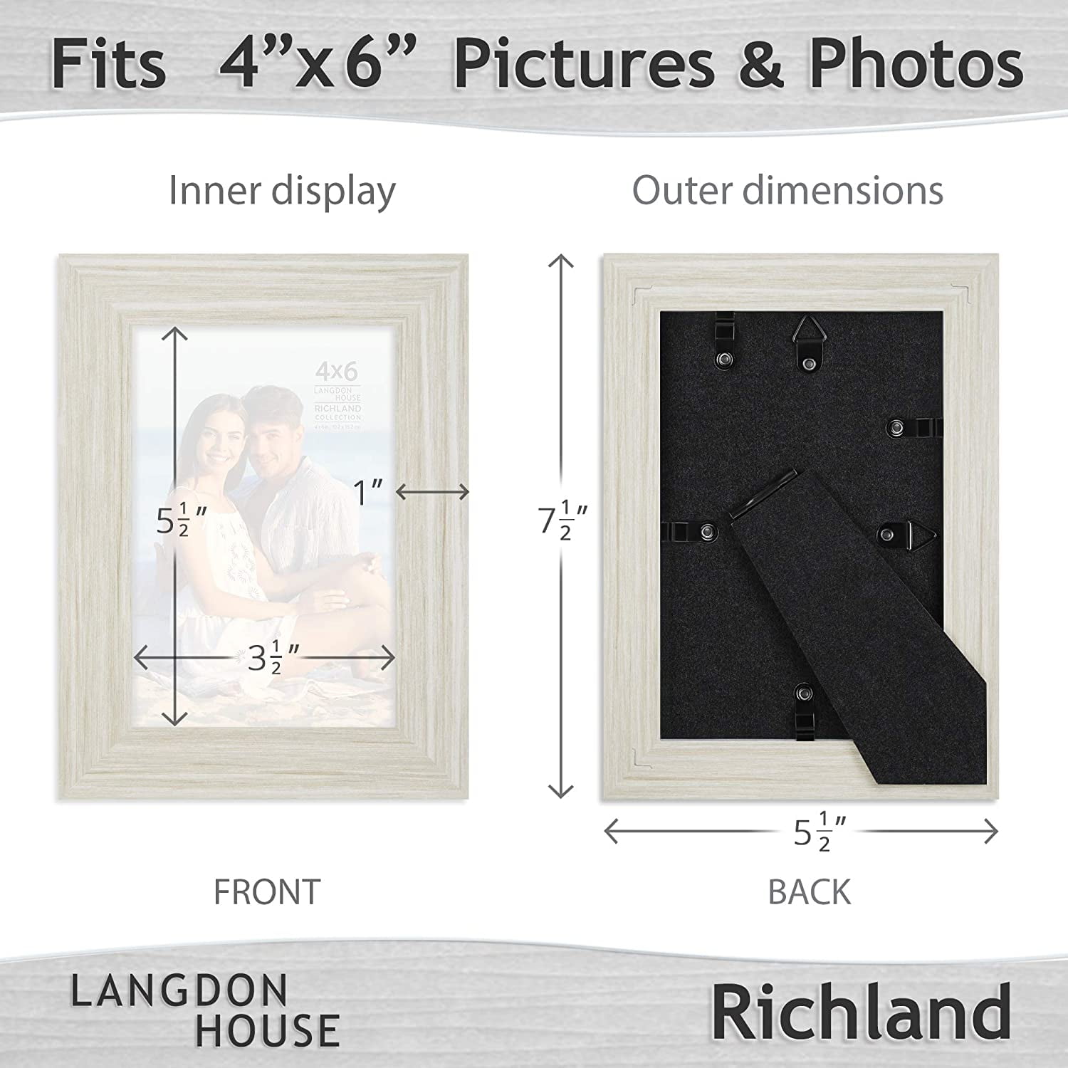 Vossington 4x6 Frame | Exclusive White Wood Picture Frame | 4 x 6 Inch |  Thin Modern Look