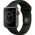 thumbnail image 1 of Pre-Owned Apple Watch Series 3 38mm GPS + Cellular, Space Gray Aluminum Case - Black Sport Band Used, 1 of 1