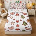 thumbnail image 3 of Erosebridal Cartoon Gingerbread Pattern Zipper Full Size Comforter Sets with Fitted Sheet and 2 Pillowcases,Sweet Christmas Zipper Bedding Set,White,Reversible, 3 of 7