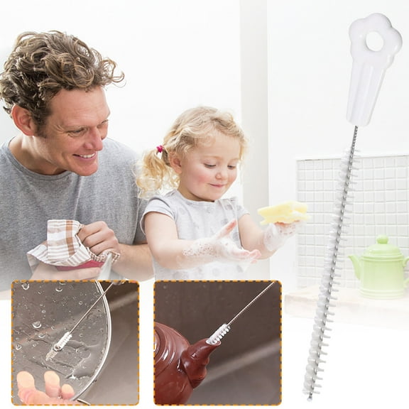 COM1950s Multifunctional Cleaning Brush,Soft Bristles for Bottles and Straws,Portable Design for Narrow Spaces