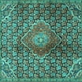 thumbnail image 1 of Ahgly Company Indoor Square Persian Turquoise Blue Traditional Area Rugs, 4' Square, 1 of 4