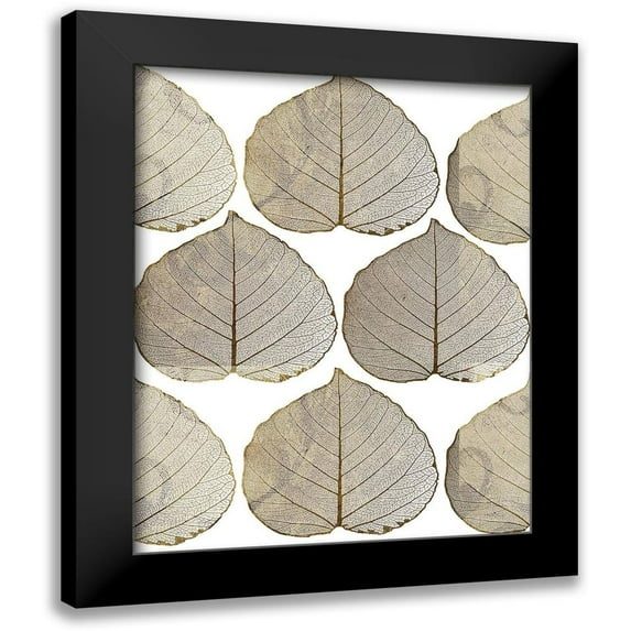 Sophie 6 12x14 Black Modern Framed Museum Art Print Titled - Nature Walk Teal and Gold II