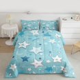 thumbnail image 2 of Castle Fairy Cartoon Stars Print Bedding Comforter Set 2pcs for Kids Children Teens,Dreamy Princess Twin Comforter Sets Microfiber,Blue White Breathable Bedding Set,Breathable Home Decor,Reversible, 2 of 8