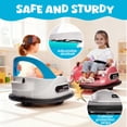 thumbnail image 4 of 12V Bumper Car Powered Ride on Toy for Kids with Seat Belt, Remote Control, Bluetooth, White, 4 of 7