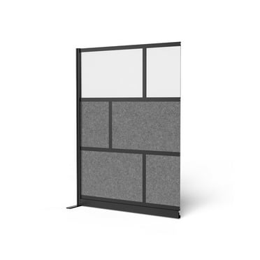Luxor Modular Wall Room Divider System - Black Frame - 53" x 70" Add-On Wall