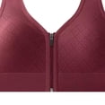 thumbnail image 5 of Feancey Zip Front Sports Bras for Women Wide Strap Casual Workout Yoga Bra Full Coverage Smoothing Underwire Bralettes Seamless Everyday Brassiere Wine Free Size, 5 of 5