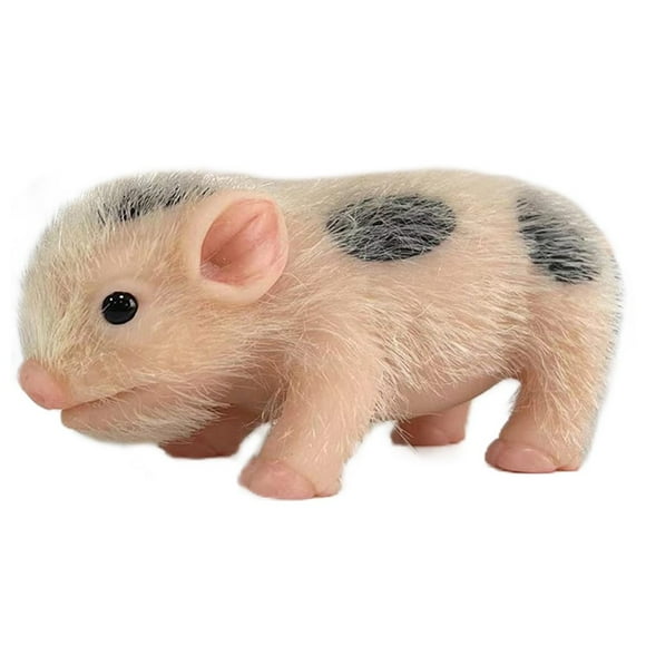 Soft Silicone Pig Doll Toy Simulation Mini Silicone Piglet Doll Baby Pig Full Silicone Body Presents Piglet Doll for Kids and Children Piglet Doll Home Decor White