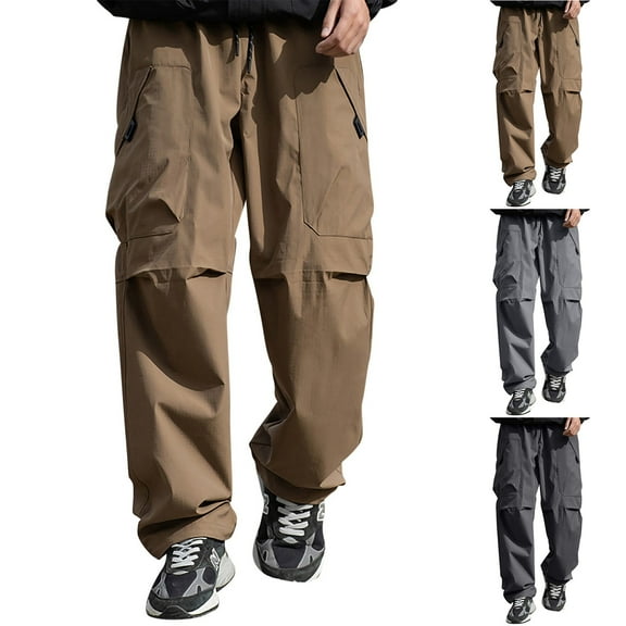 Miluxas Hiking Pants for Men, Lightweight Mens Travel Pants Quick Dry Fishing Pants Men Water Resistant Outdoor Pants Work Gray