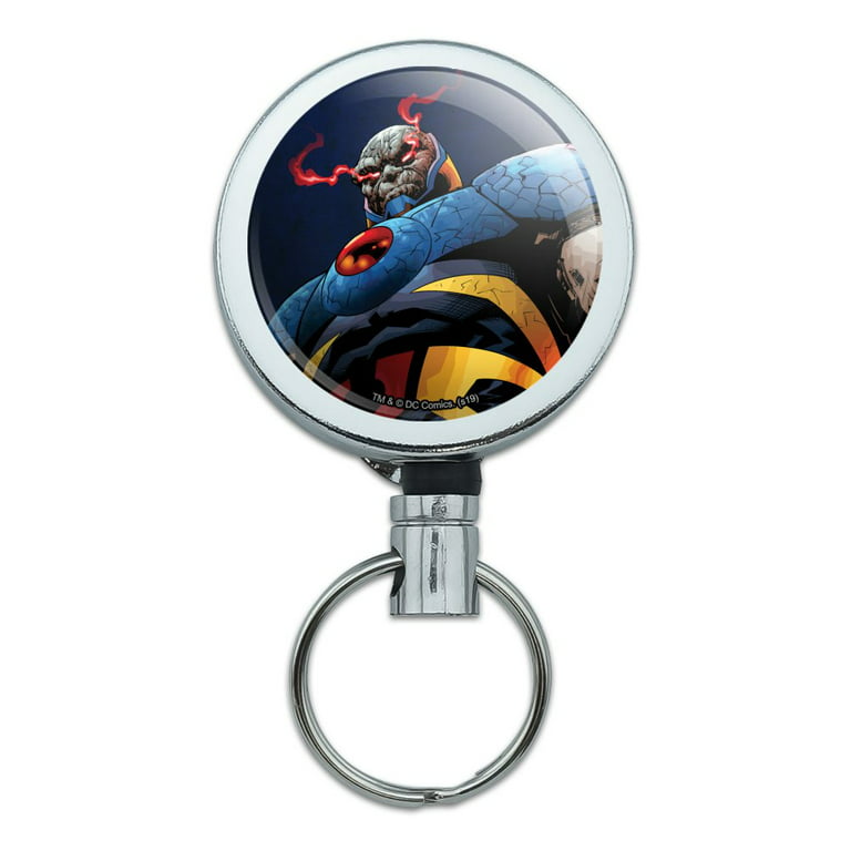 Superman Darkseid Character Heavy Duty Metal Retractable Reel ID Badge Key  Card Tag Holder with Belt Clip