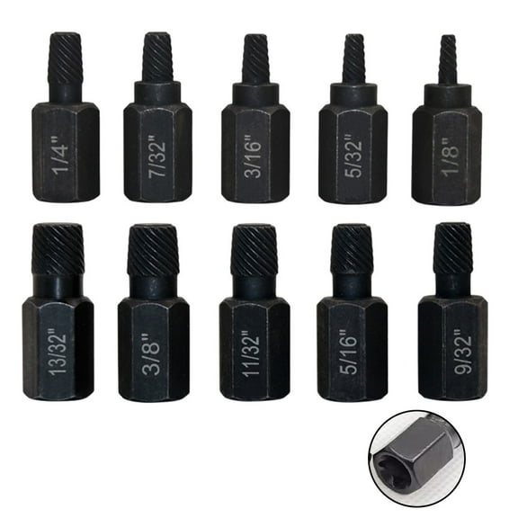 10 Pcs Screw Extractor Damaged Screw Remover Bolt Multi-Spline Screw Extractor
