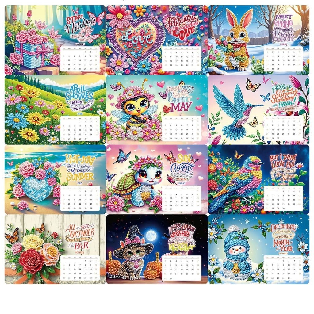 Glittering 2026 Calendar Friendly Craft Modern Home Office Decoration Organizer