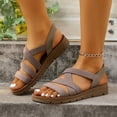 thumbnail image 2 of Flat Sandals for Women 2026 Comfortable Open Toe Wide Width Sandals Elastic Ankle Strap Walking Shoes for Women, 2 of 6