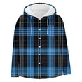 thumbnail image 6 of Gmluru Mens Jacket Plaid 2025 Check Print Pocket Long Sleeved Button Hooded Coat Outwear Plus Size, 6 of 6