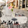 thumbnail image 6 of Black Cat Round Tablecloth for 55-60 Inch Tables, Fitted Table Cover with Elastic Edge, Cartoon Modern Art Waterproof Outdoor Table Cloth Protector for Patio Garden Dinner Picnic, 6 of 9