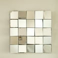 thumbnail image 2 of 24'' Plash Mirror, 3D Square Splicing Artistic PU Material Decorative Mirror, Suitable for Bathroom, Bedroom, Living Room, Corridor, Entryway, etc., 2 of 10
