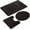 Black, variant on 3 Pieces Bathroom Rug Set, Non-Slip Bath Mats for Floors, Ultra Soft Absorbent and Comfortable U-Shaped Contour Rug, Floor Mat and Toilet Lid Cover(Grey)