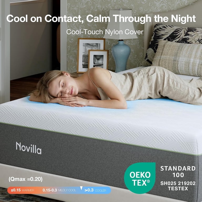 Novilla Bliss Green Tea King Size Mattress, 14 Inch Gel Memory