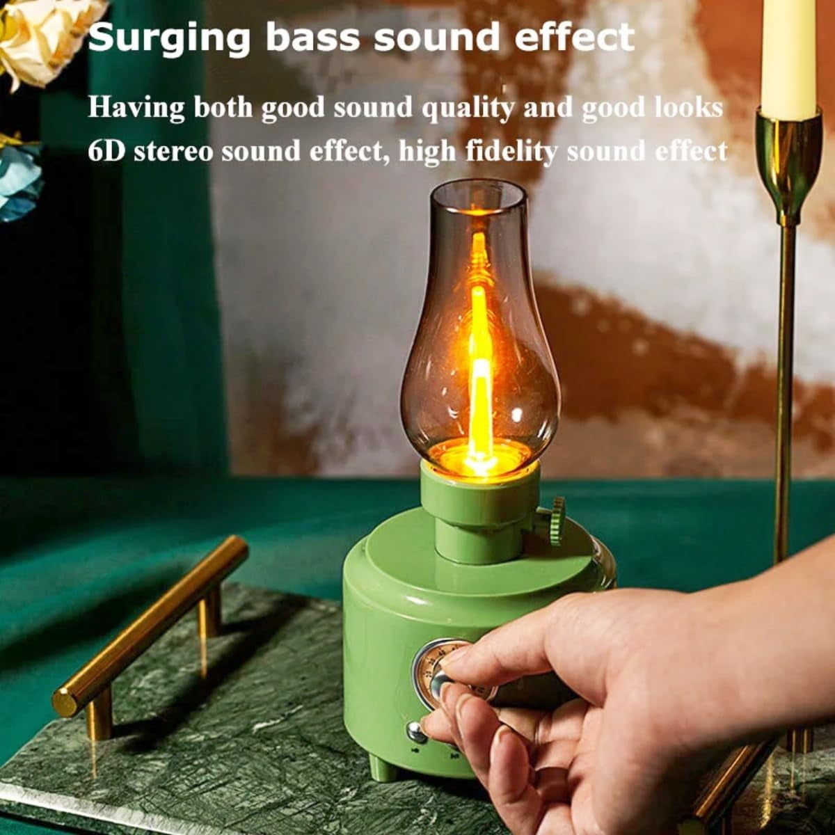 Bluetooth Speaker, Retro Kerosene Lamp Speaker, Rechargeable Portable Night Light, Table Lamp Scene Speaker, Suitable for Bedroom, Cafe, Bar, Desk Decoration, Outdoor Camping