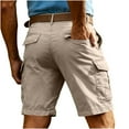 thumbnail image 6 of Men's Shorts Men's Casual Solid Color Fashion Pockets Comfortable Cargo Short Pants Khaki M, 6 of 9